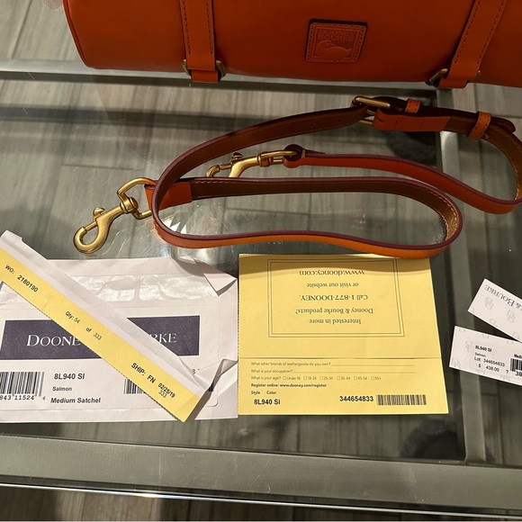 Dooney & Bourke Large Florentine Satchel Salmon - Picture 9 of 10